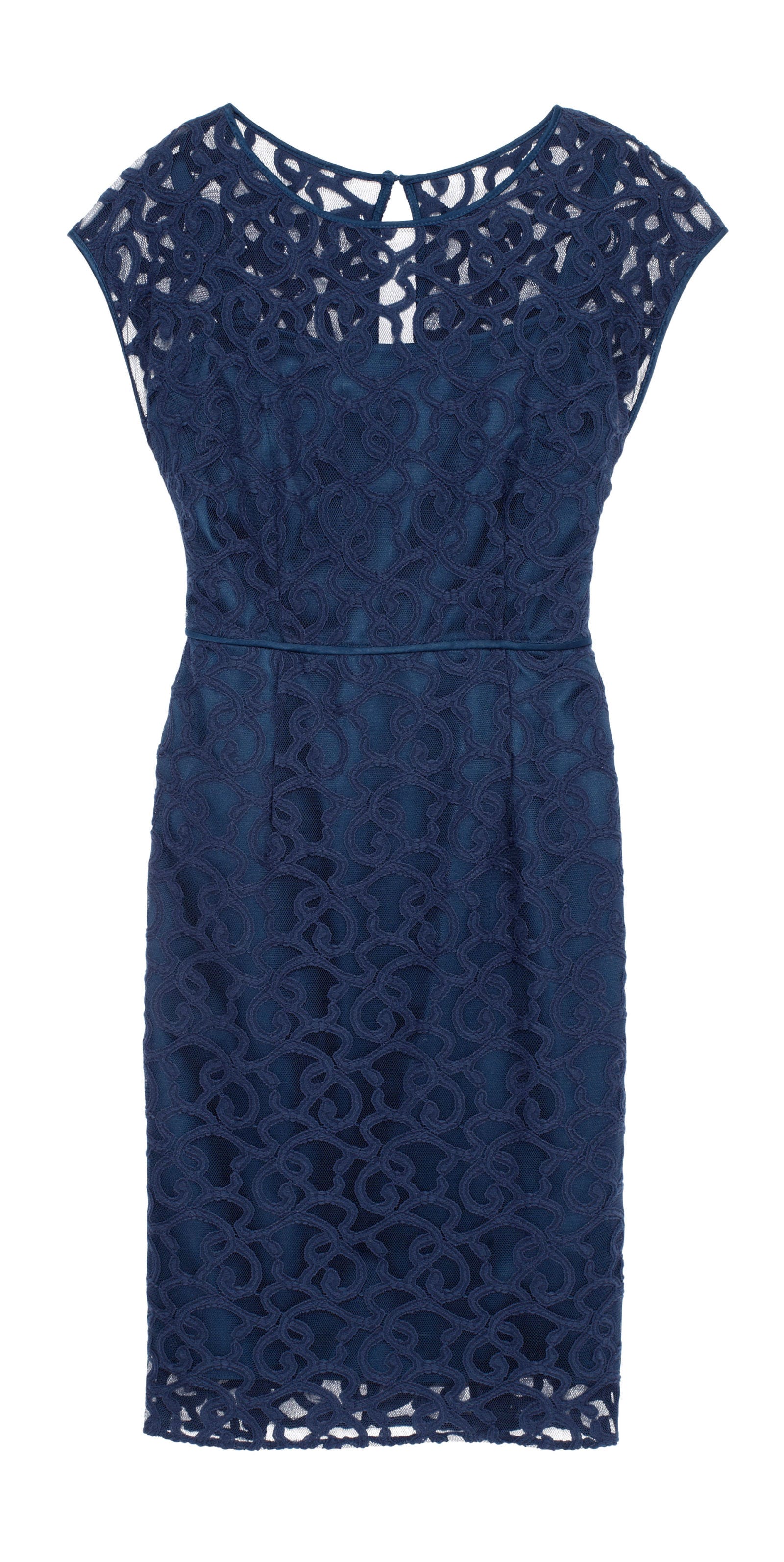 Blue Lace Sheath Dress